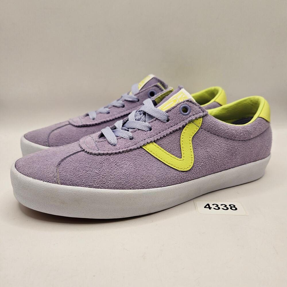 VANS WOMEN'S 7.5 SPORT SNEAKERS LAVENDER LIME GREEN SUEDE OFF THE WALL